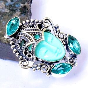 Carved Goddess Face Ring